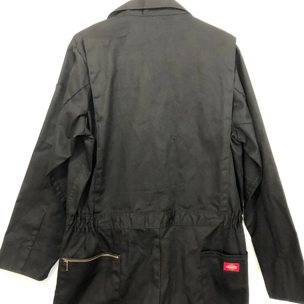 Dickies Black Coverall Jumpsuit Workwear Gold‎ Zipper Front Black L-Tall - Picture 12 of 16
